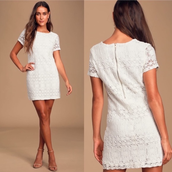Lulus Dresses & Skirts - Lulu’s Love You for Eternity White Lace Dress Sm